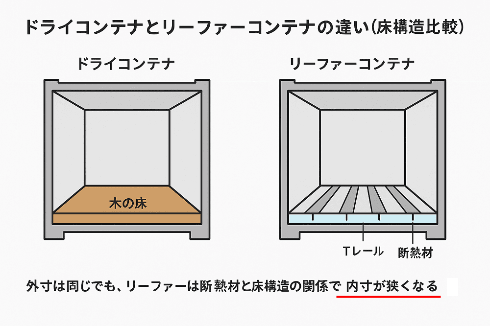 リーファーコンテナとドライコンテナの比較