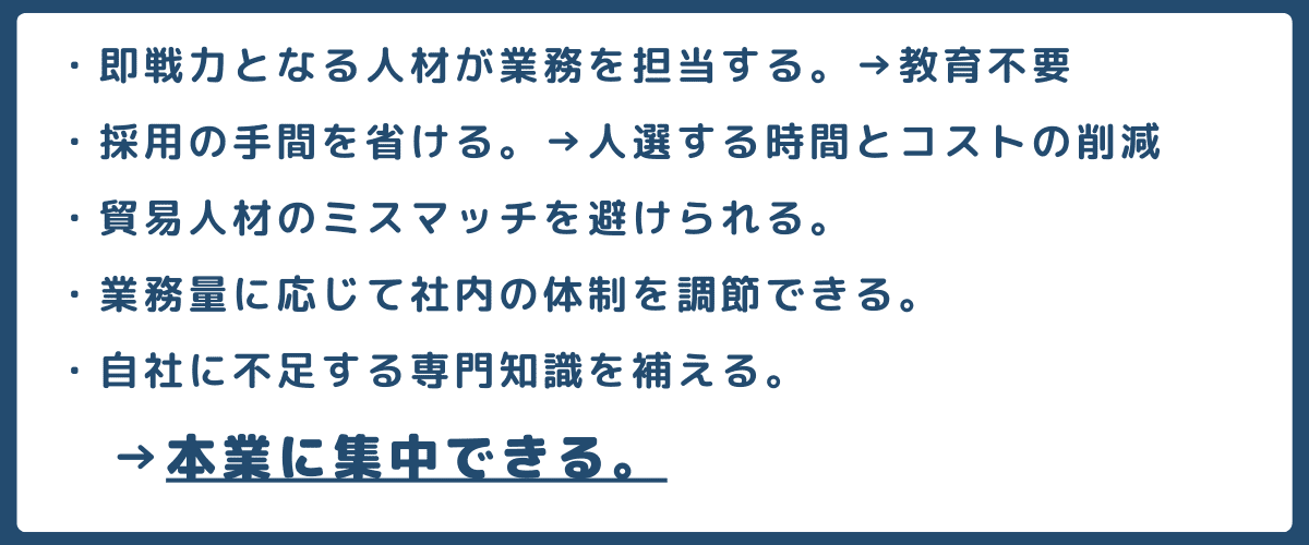 輸出入業務　外注化