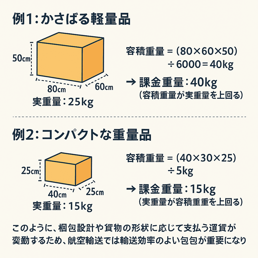 容積重量と実重量の計算方法