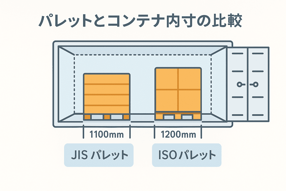 コンテナとパレットの内寸