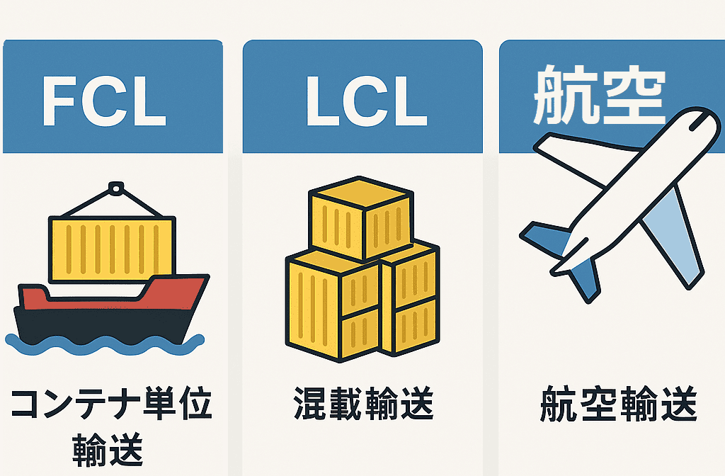 中国向け輸出の輸送方法