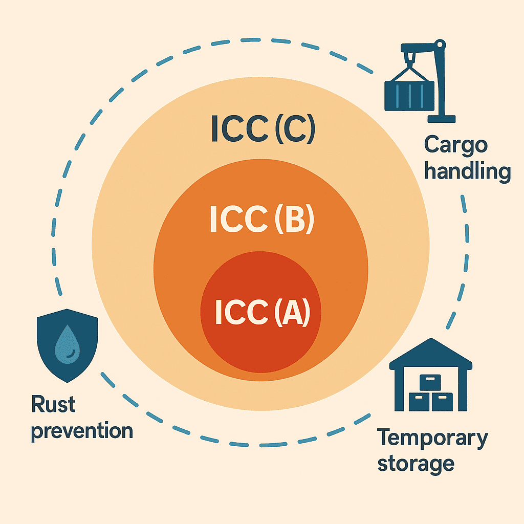 海上保険のICC条件と追加特約の関係図